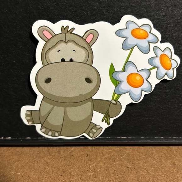 CARTOON HIPPO STICKER - Picture 1 of 1